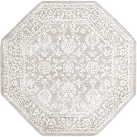 Light Gray 7' 10 x 7' 10 Charlotte Octagon Area Rug 100% Polypropylene With Jute Backing Traditional Classical Durable Carpet for Living Dining Office Rooms for Sale at Rug Engine