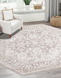 Light Gray 7' 10 x 7' 10 Charlotte Octagon Area Rug 100% Polypropylene With Jute Backing Traditional Classical Durable Carpet for Living Dining Office Rooms for Sale at Rug Engine
