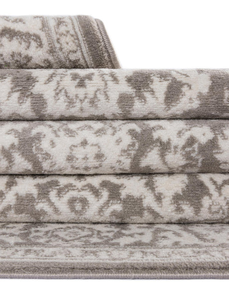 Light Gray 5' 3 x 5' 3 Charlotte Octagon Area Rug 100% Polypropylene With Jute Backing Traditional Classical Durable Carpet for Living Dining Office Rooms for Sale at Rug Engine