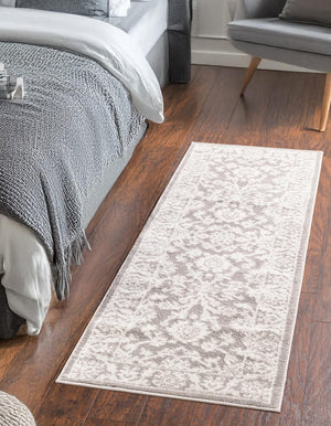 Light Gray 2' x 10' Charlotte Runner Area Rug 100% Polypropylene With Jute Backing Traditional Classical Durable Carpet for Living Dining Office Rooms for Sale at Rug Engine
