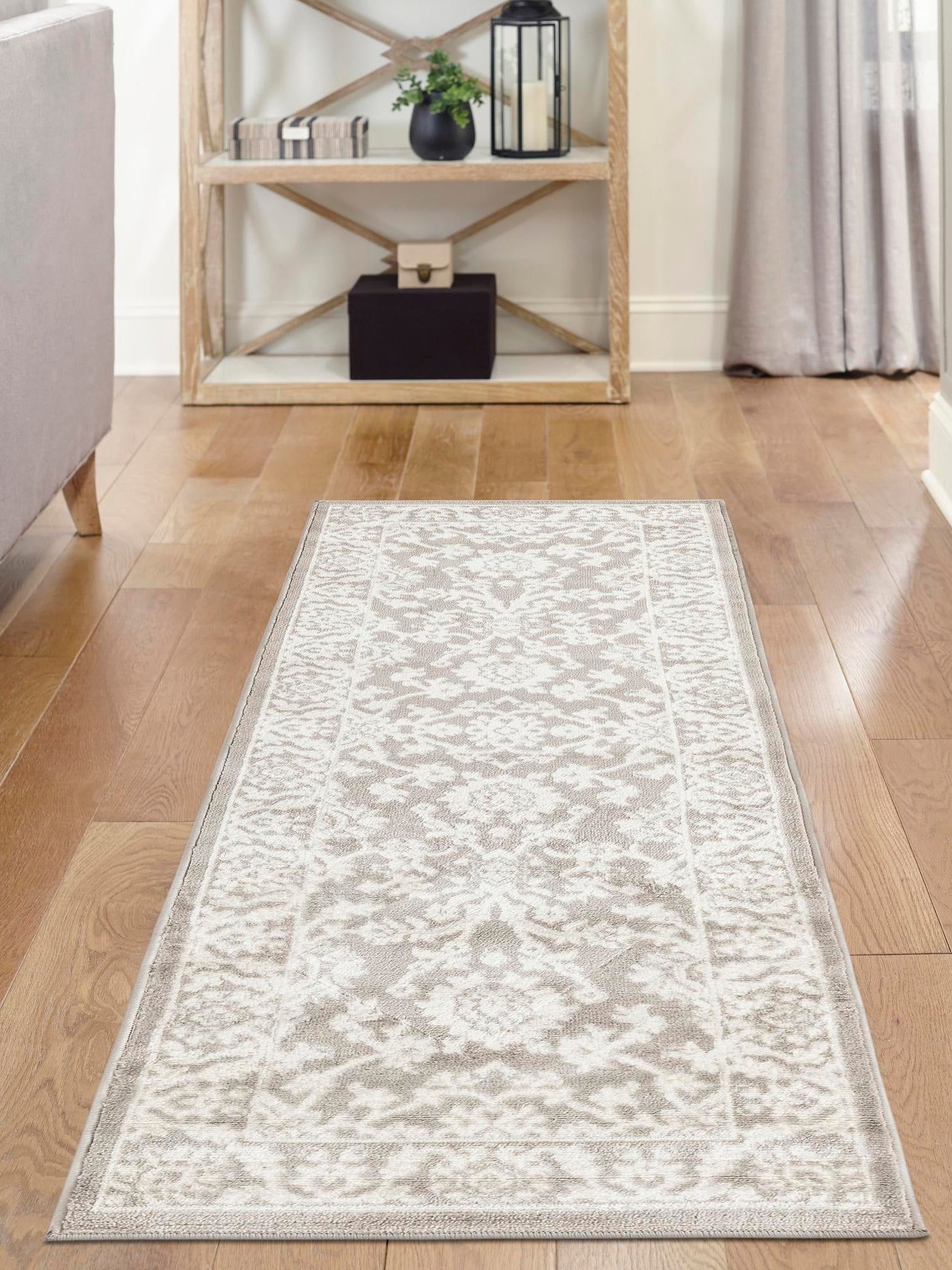 Light Gray 3' 1 x 13' 1 Charlotte Runner Area Rug 100% Polypropylene With Jute Backing Traditional Classical Durable Carpet for Living Dining Office Rooms for Sale at Rug Engine
