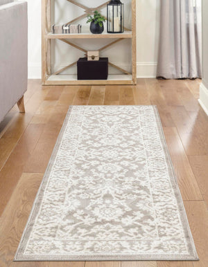 Light Gray 3' 1 x 13' 1 Charlotte Runner Area Rug 100% Polypropylene With Jute Backing Traditional Classical Durable Carpet for Living Dining Office Rooms for Sale at Rug Engine