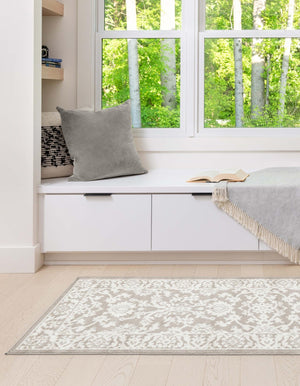 Light Gray 2' x 10' Charlotte Runner Area Rug 100% Polypropylene With Jute Backing Traditional Classical Durable Carpet for Living Dining Office Rooms for Sale at Rug Engine