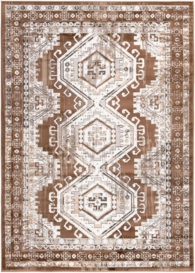 Brown 7' 1 x 10' Charlotte Rectangle Area Rug 100% Polypropylene With Jute Backing Traditional Classical Durable Carpet for Living Dining Office Rooms for Sale at Rug Engine