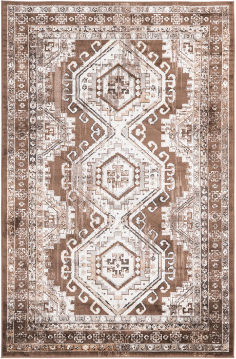 Brown 5' 3 x 8' Charlotte Rectangle Area Rug 100% Polypropylene With Jute Backing Traditional Classical Durable Carpet for Living Dining Office Rooms for Sale at Rug Engine