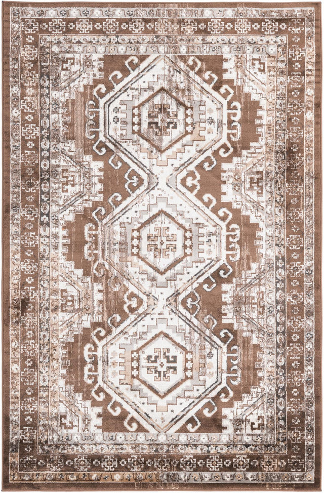 Brown 5' 3 x 8' Charlotte Rectangle Area Rug 100% Polypropylene With Jute Backing Traditional Classical Durable Carpet for Living Dining Office Rooms for Sale at Rug Engine