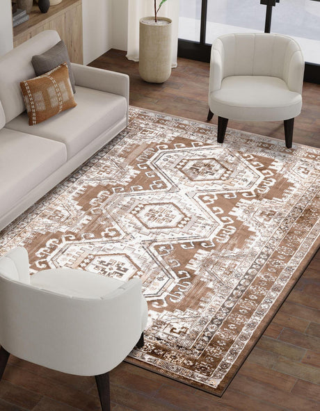 Brown 7' 1 x 10' Charlotte Rectangle Area Rug 100% Polypropylene With Jute Backing Traditional Classical Durable Carpet for Living Dining Office Rooms for Sale at Rug Engine