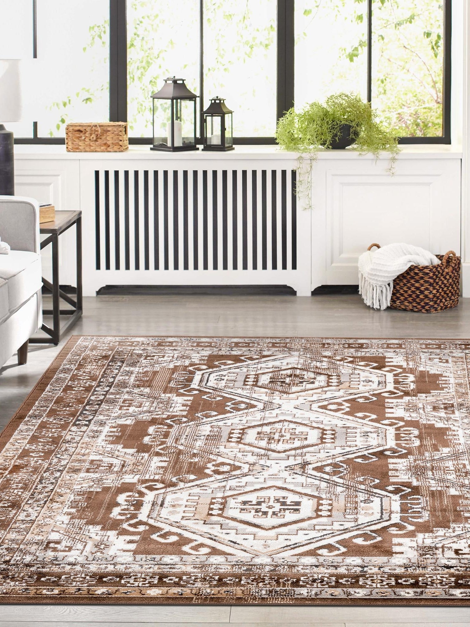 Brown 3' 1 x 5' 3 Charlotte Rectangle Area Rug 100% Polypropylene With Jute Backing Traditional Classical Durable Carpet for Living Dining Office Rooms for Sale at Rug Engine