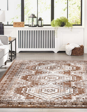 Brown 2' x 3' 1 Charlotte Rectangle Area Rug 100% Polypropylene With Jute Backing Traditional Classical Durable Carpet for Living Dining Office Rooms for Sale at Rug Engine