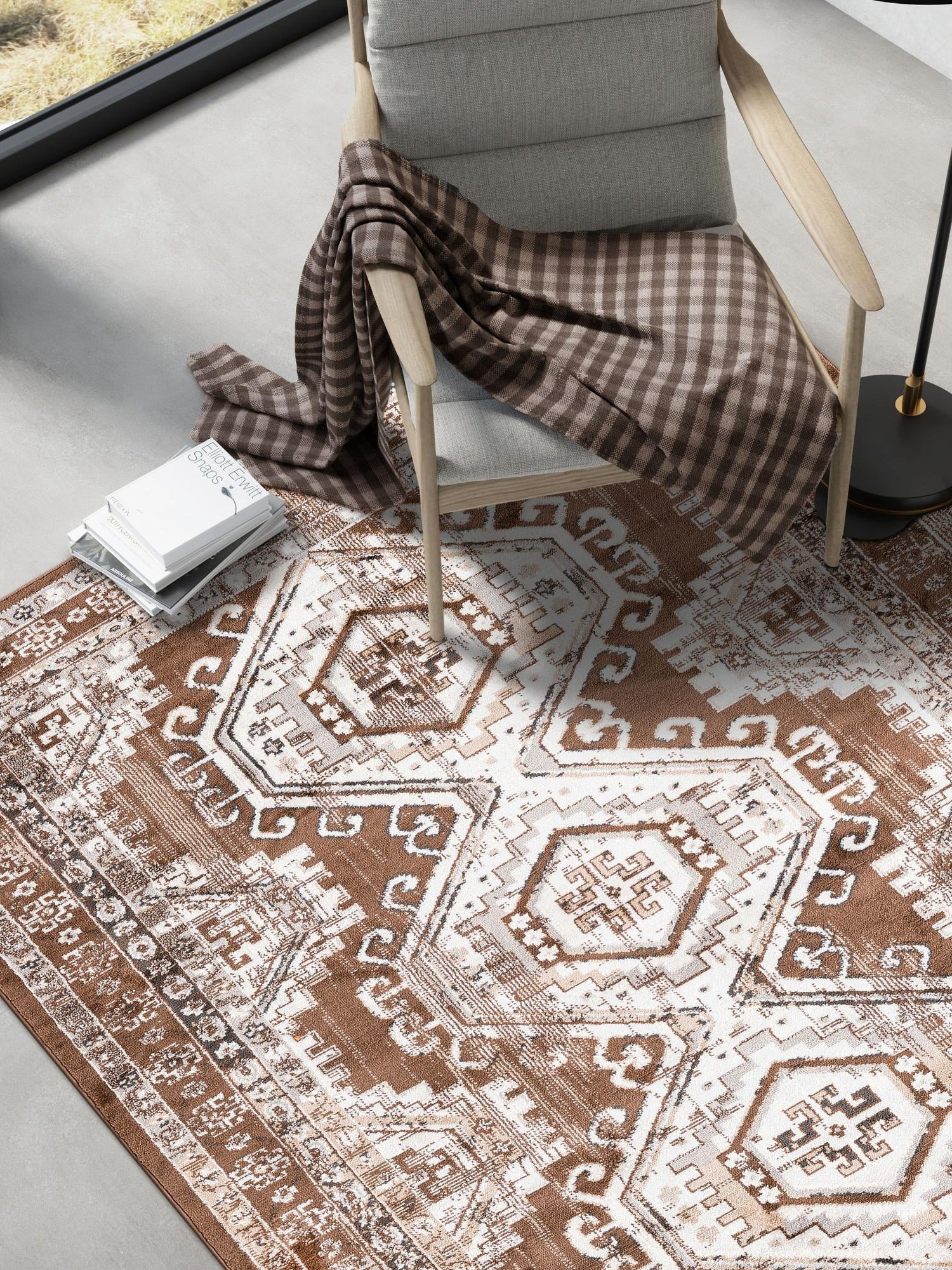 Brown 7' 1 x 10' Charlotte Rectangle Area Rug 100% Polypropylene With Jute Backing Traditional Classical Durable Carpet for Living Dining Office Rooms for Sale at Rug Engine