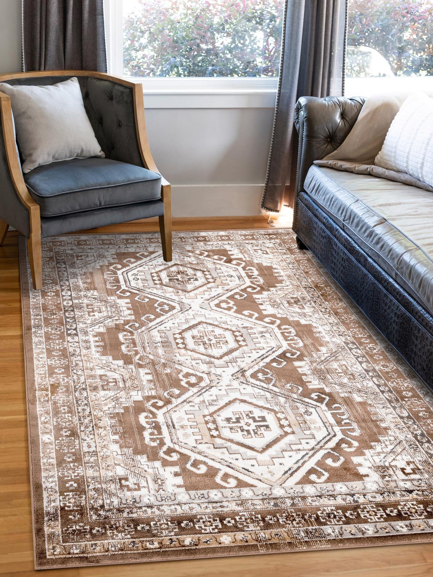 Brown 7' 10 x 10' Charlotte Rectangle Area Rug 100% Polypropylene With Jute Backing Traditional Classical Durable Carpet for Living Dining Office Rooms for Sale at Rug Engine