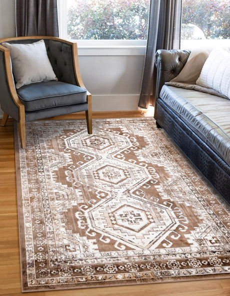 Brown 7' 1 x 10' Charlotte Rectangle Area Rug 100% Polypropylene With Jute Backing Traditional Classical Durable Carpet for Living Dining Office Rooms for Sale at Rug Engine