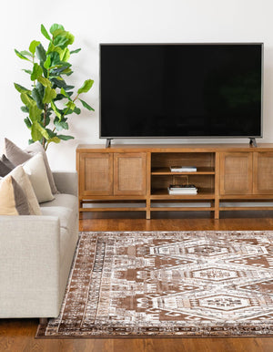 Brown 6' 1 x 9' Charlotte Rectangle Area Rug 100% Polypropylene With Jute Backing Traditional Classical Durable Carpet for Living Dining Office Rooms for Sale at Rug Engine