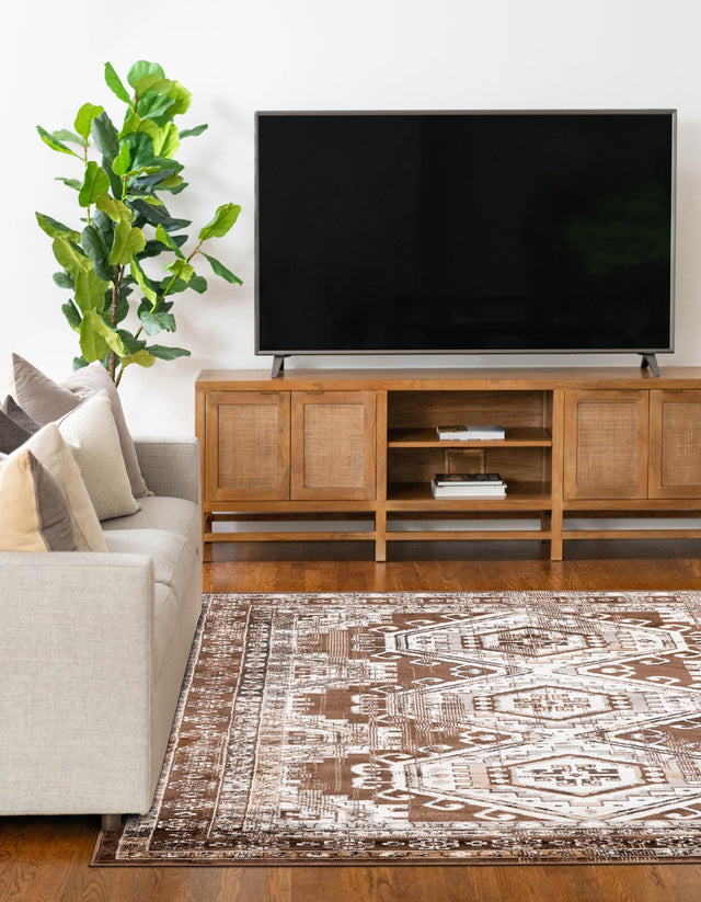 Brown 10' x 13' 1 Charlotte Rectangle Area Rug 100% Polypropylene With Jute Backing Traditional Classical Durable Carpet for Living Dining Office Rooms for Sale at Rug Engine