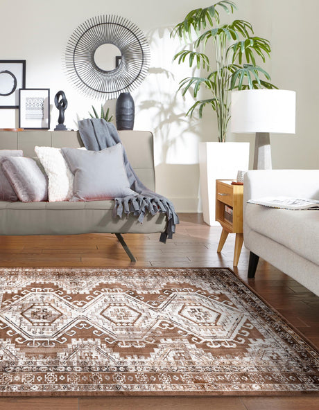 Brown 6' 1 x 9' Charlotte Rectangle Area Rug 100% Polypropylene With Jute Backing Traditional Classical Durable Carpet for Living Dining Office Rooms for Sale at Rug Engine