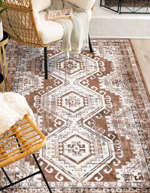 Brown 5' 3 x 8' Charlotte Rectangle Area Rug 100% Polypropylene With Jute Backing Traditional Classical Durable Carpet for Living Dining Office Rooms for Sale at Rug Engine