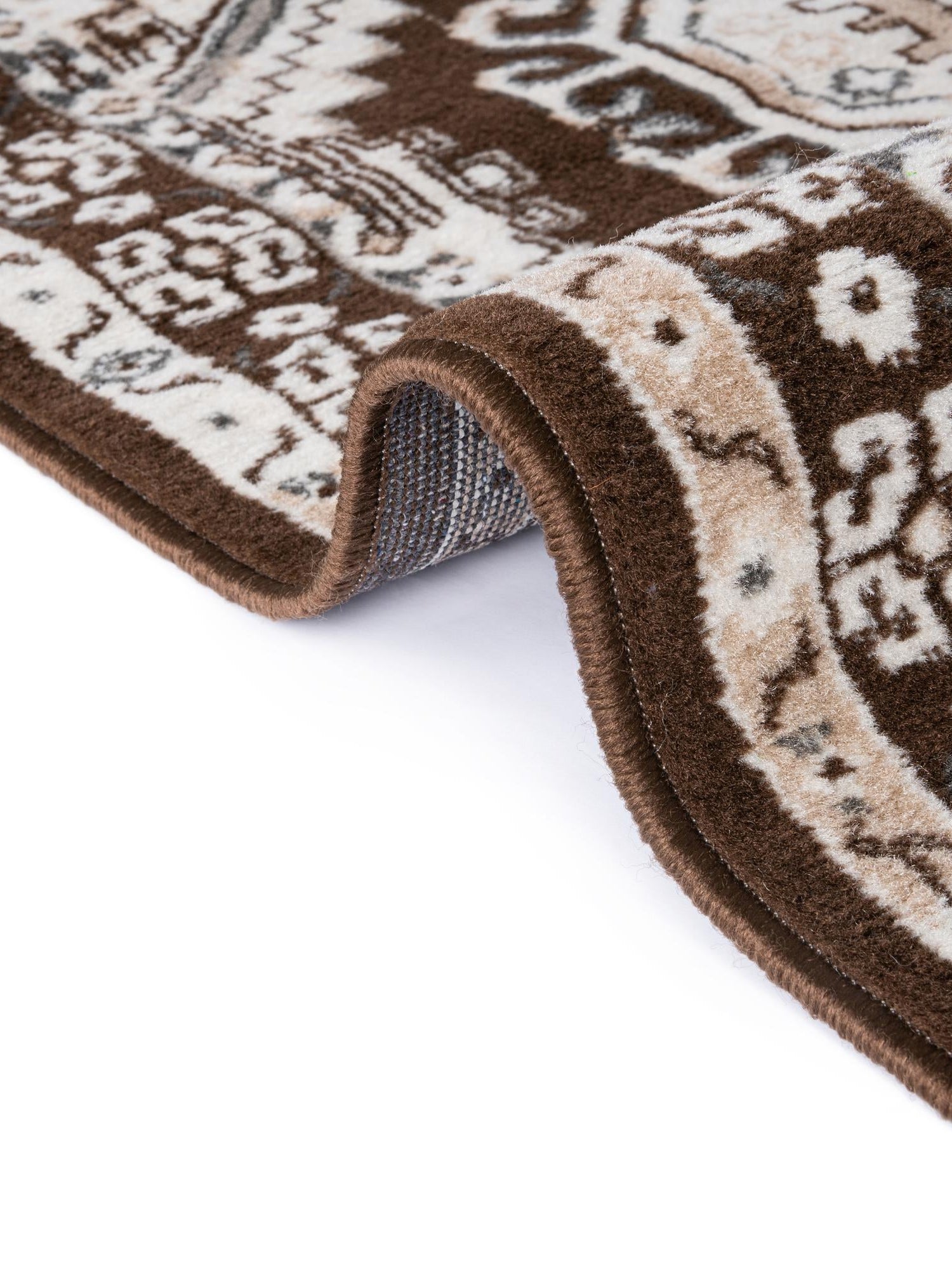 Brown 5' 3 x 8' Charlotte Rectangle Area Rug 100% Polypropylene With Jute Backing Traditional Classical Durable Carpet for Living Dining Office Rooms for Sale at Rug Engine