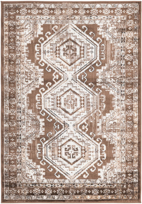 Brown 4' 1 x 6' 1 Charlotte Rectangle Area Rug 100% Polypropylene With Jute Backing Traditional Classical Durable Carpet for Living Dining Office Rooms for Sale at Rug Engine