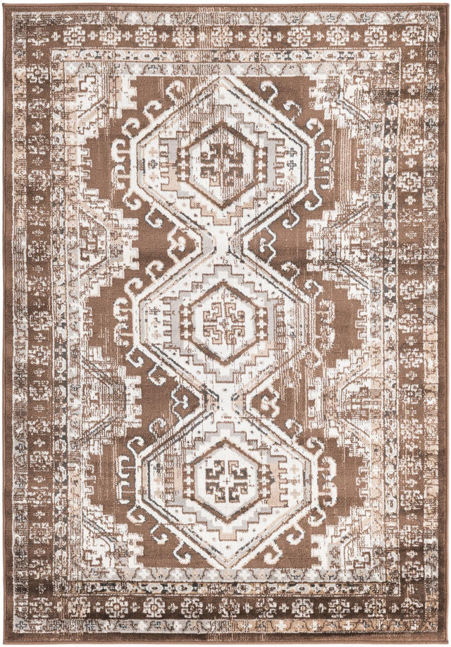Brown 4' 1 x 6' 1 Charlotte Rectangle Area Rug 100% Polypropylene With Jute Backing Traditional Classical Durable Carpet for Living Dining Office Rooms for Sale at Rug Engine