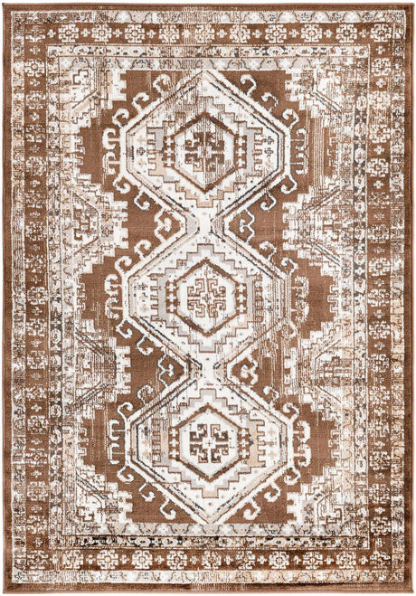 Brown 4' 1 x 6' 1 Charlotte Rectangle Area Rug 100% Polypropylene With Jute Backing Traditional Classical Durable Carpet for Living Dining Office Rooms for Sale at Rug Engine
