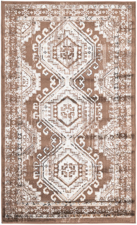 Brown 3' 1 x 5' 3 Charlotte Rectangle Area Rug 100% Polypropylene With Jute Backing Traditional Classical Durable Carpet for Living Dining Office Rooms for Sale at Rug Engine