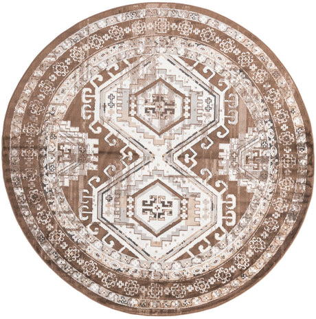 Brown 7' 10 x 7' 10 Charlotte Round Area Rug 100% Polypropylene With Jute Backing Traditional Classical Durable Carpet for Living Dining Office Rooms for Sale at Rug Engine
