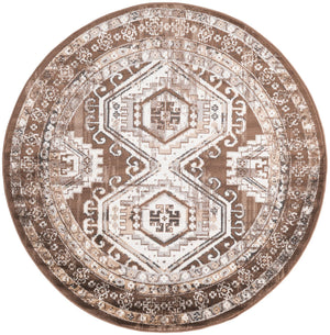 Brown 5' 3 x 5' 3 Charlotte Round Area Rug 100% Polypropylene With Jute Backing Traditional Classical Durable Carpet for Living Dining Office Rooms for Sale at Rug Engine