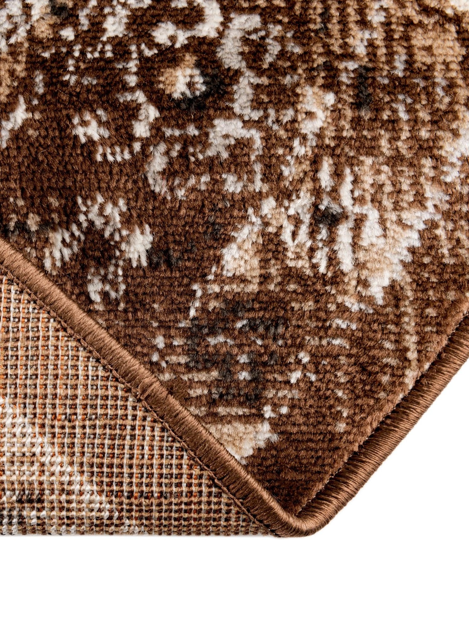 Brown 7' 10 x 7' 10 Charlotte Round Area Rug 100% Polypropylene With Jute Backing Traditional Classical Durable Carpet for Living Dining Office Rooms for Sale at Rug Engine