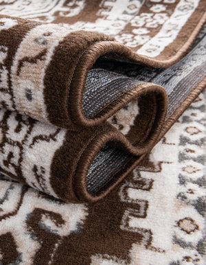 Brown 4' 1 x 4' 1 Charlotte Square Area Rug 100% Polypropylene With Jute Backing Traditional Classical Durable Carpet for Living Dining Office Rooms for Sale at Rug Engine