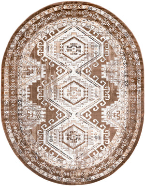 Brown 7' 10 x 10' Charlotte Oval Area Rug 100% Polypropylene With Jute Backing Traditional Classical Durable Carpet for Living Dining Office Rooms for Sale at Rug Engine