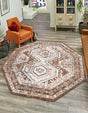 Brown 7' 10 x 7' 10 Charlotte Octagon Area Rug 100% Polypropylene With Jute Backing Traditional Classical Durable Carpet for Living Dining Office Rooms for Sale at Rug Engine