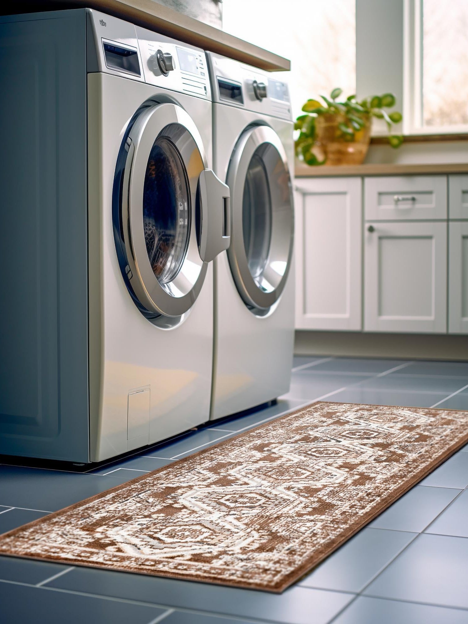 Brown 2' x 6' 1 Charlotte Runner Area Rug 100% Polypropylene With Jute Backing Traditional Classical Durable Carpet for Living Dining Office Rooms for Sale at Rug Engine