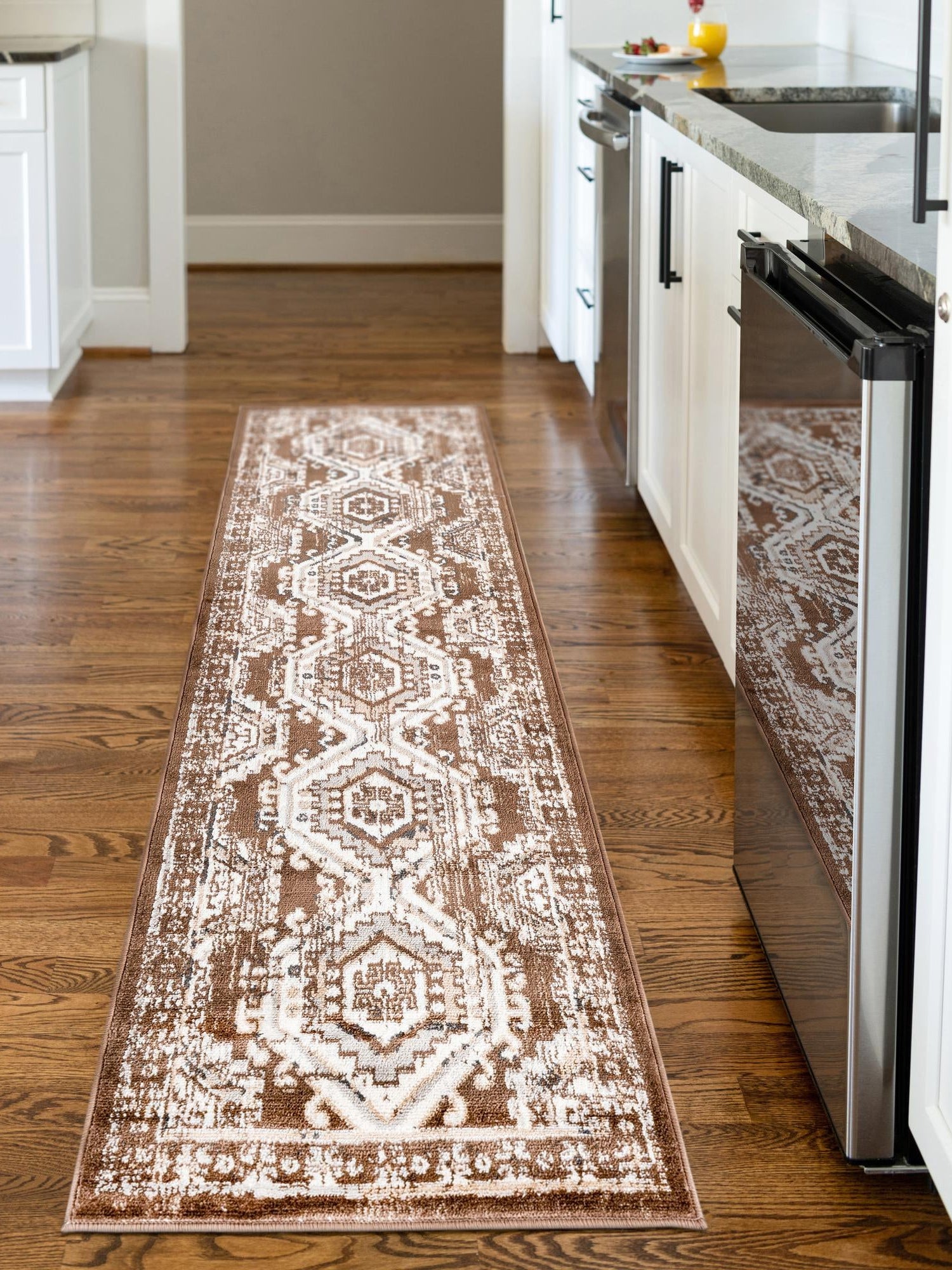 Brown 2' x 6' 1 Charlotte Runner Area Rug 100% Polypropylene With Jute Backing Traditional Classical Durable Carpet for Living Dining Office Rooms for Sale at Rug Engine