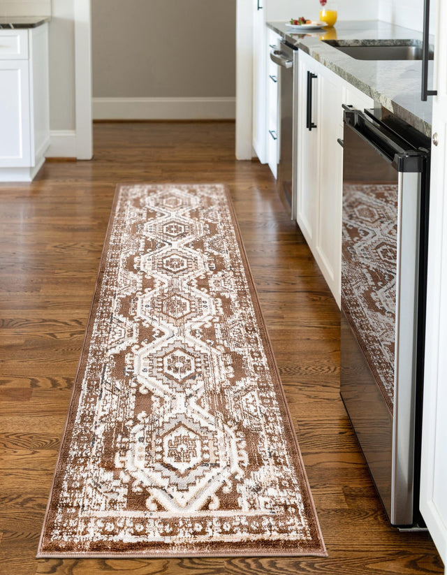Brown 2' x 10' Charlotte Runner Area Rug 100% Polypropylene With Jute Backing Traditional Classical Durable Carpet for Living Dining Office Rooms for Sale at Rug Engine