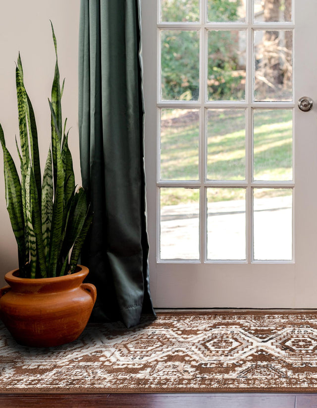 Brown 2' x 8' Charlotte Runner Area Rug 100% Polypropylene With Jute Backing Traditional Classical Durable Carpet for Living Dining Office Rooms for Sale at Rug Engine
