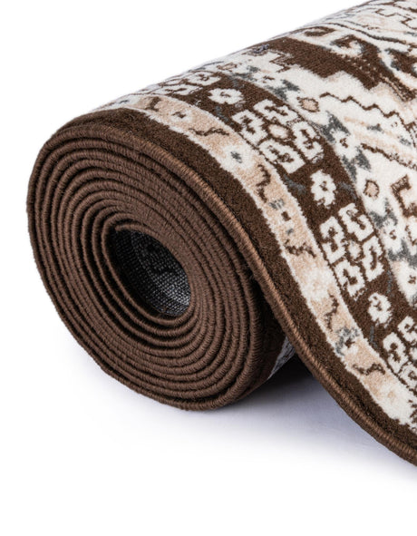 Brown 3' 1 x 13' 1 Charlotte Runner Area Rug 100% Polypropylene With Jute Backing Traditional Classical Durable Carpet for Living Dining Office Rooms for Sale at Rug Engine