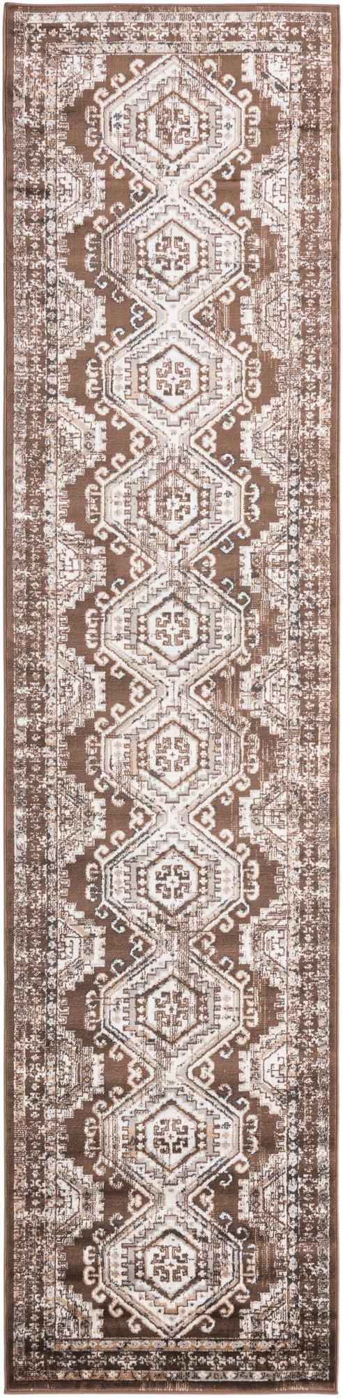 Brown 3' 1 x 13' 1 Charlotte Runner Area Rug 100% Polypropylene With Jute Backing Traditional Classical Durable Carpet for Living Dining Office Rooms for Sale at Rug Engine