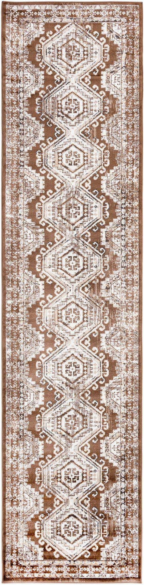 Brown 3' 1 x 13' 1 Charlotte Runner Area Rug 100% Polypropylene With Jute Backing Traditional Classical Durable Carpet for Living Dining Office Rooms for Sale at Rug Engine