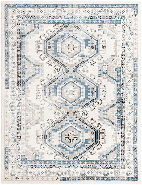 Ivory Aqua 10' x 13' Charlotte Rectangle Area Rug 100% Polypropylene With Jute Backing Traditional Classical Durable Carpet for Living Dining Office Rooms for Sale at Rug Engine