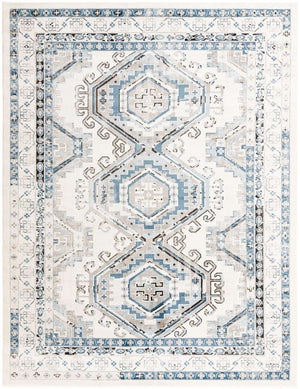 Ivory Aqua 9' x 12' Charlotte Rectangle Area Rug 100% Polypropylene With Jute Backing Traditional Classical Durable Carpet for Living Dining Office Rooms for Sale at Rug Engine
