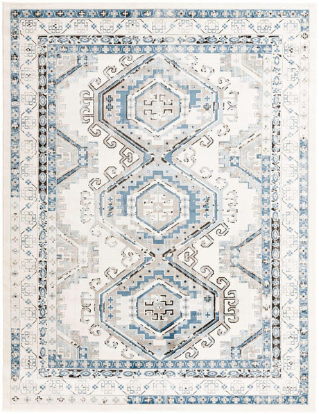 Ivory Aqua 9' x 12' Charlotte Rectangle Area Rug 100% Polypropylene With Jute Backing Traditional Classical Durable Carpet for Living Dining Office Rooms for Sale at Rug Engine
