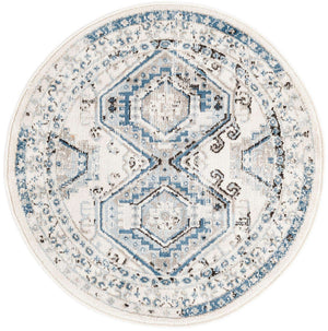 Ivory Aqua 3' 1 x 3' 1 Charlotte Round Area Rug 100% Polypropylene With Jute Backing Traditional Classical Durable Carpet for Living Dining Office Rooms for Sale at Rug Engine