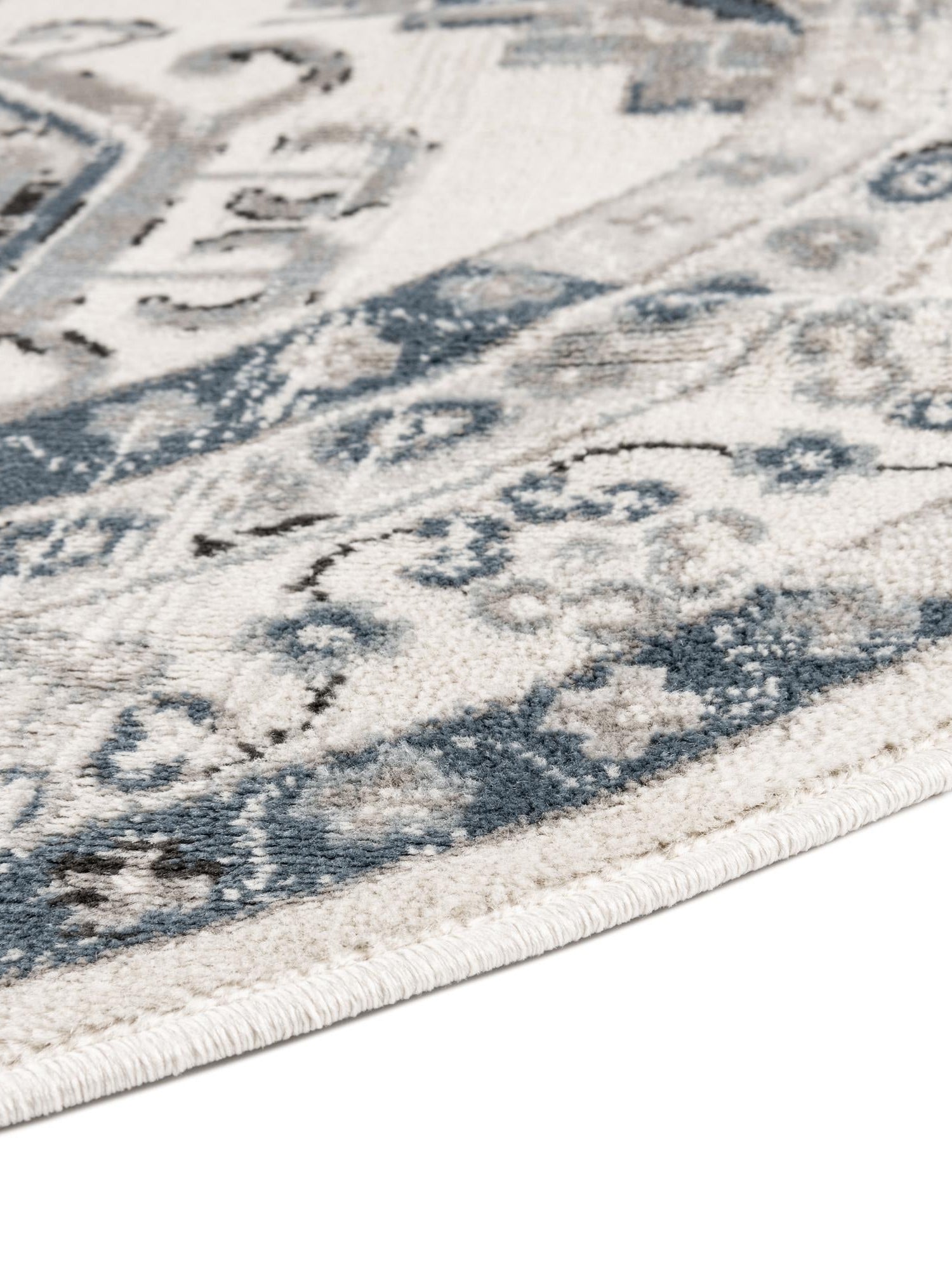 Ivory Aqua 5' 3 x 8' Charlotte Oval Area Rug 100% Polypropylene With Jute Backing Traditional Classical Durable Carpet for Living Dining Office Rooms for Sale at Rug Engine