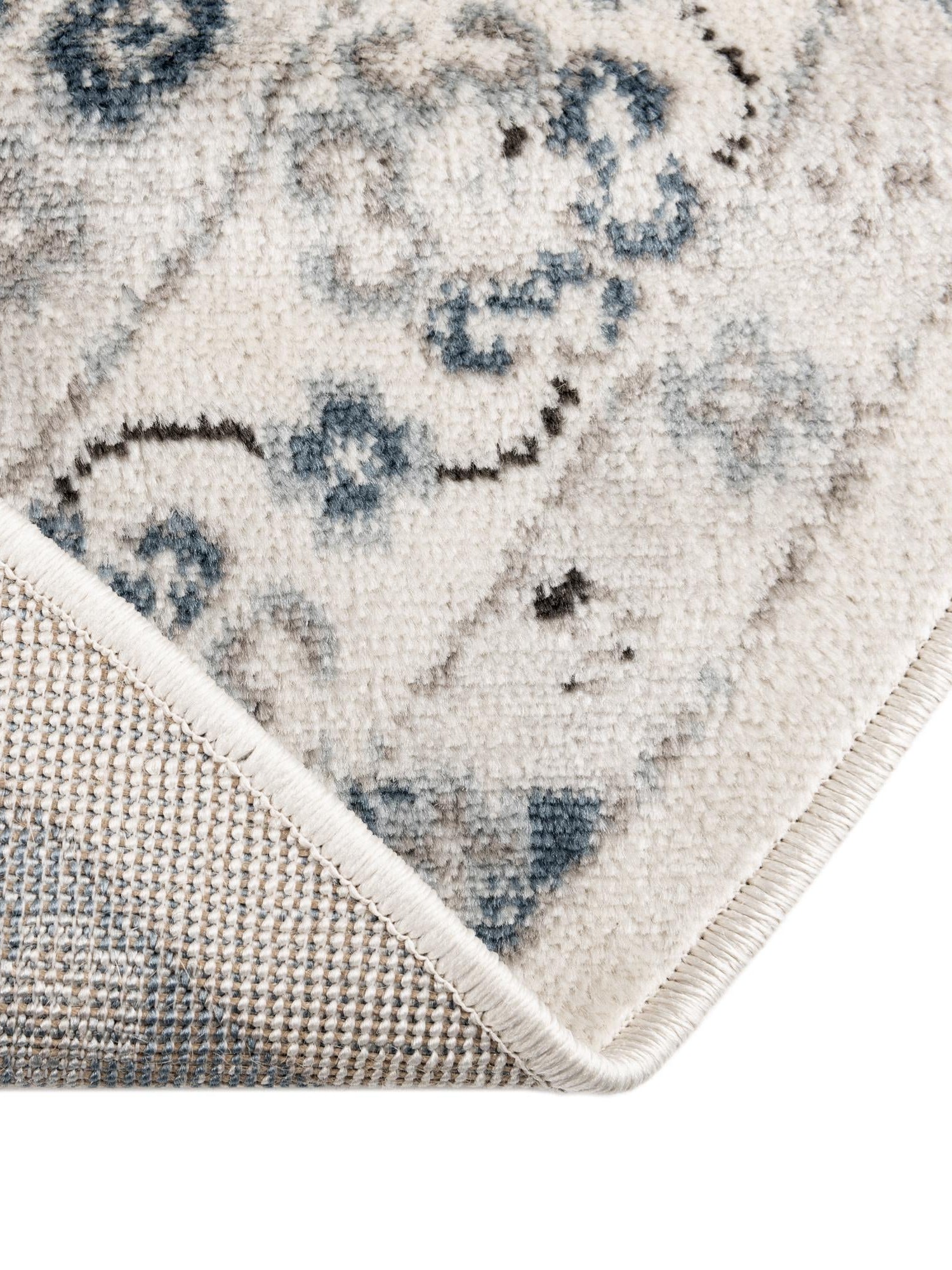Ivory Aqua 5' 3 x 8' Charlotte Oval Area Rug 100% Polypropylene With Jute Backing Traditional Classical Durable Carpet for Living Dining Office Rooms for Sale at Rug Engine