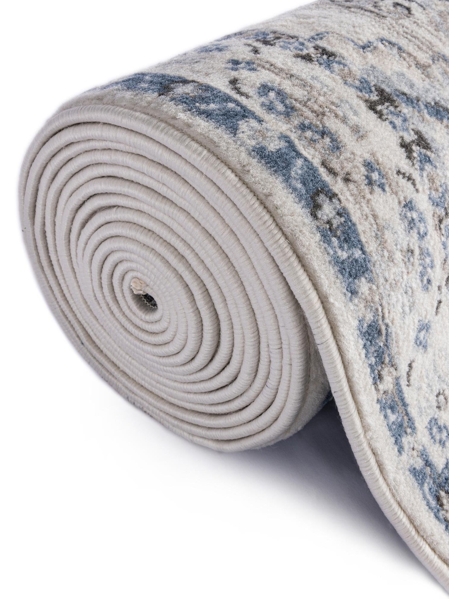Ivory Aqua 5' 3 x 5' 3 Charlotte Octagon Area Rug 100% Polypropylene With Jute Backing Traditional Classical Durable Carpet for Living Dining Office Rooms for Sale at Rug Engine
