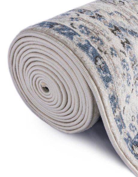 Ivory Aqua 5' 3 x 5' 3 Charlotte Octagon Area Rug 100% Polypropylene With Jute Backing Traditional Classical Durable Carpet for Living Dining Office Rooms for Sale at Rug Engine