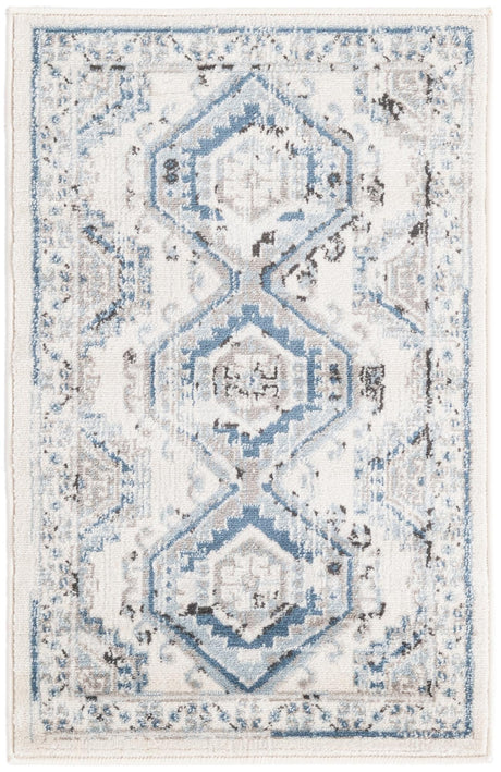 Ivory Aqua 2' x 3' 1 Charlotte Rectangle Area Rug 100% Polypropylene With Jute Backing Traditional Classical Durable Carpet for Living Dining Office Rooms for Sale at Rug Engine
