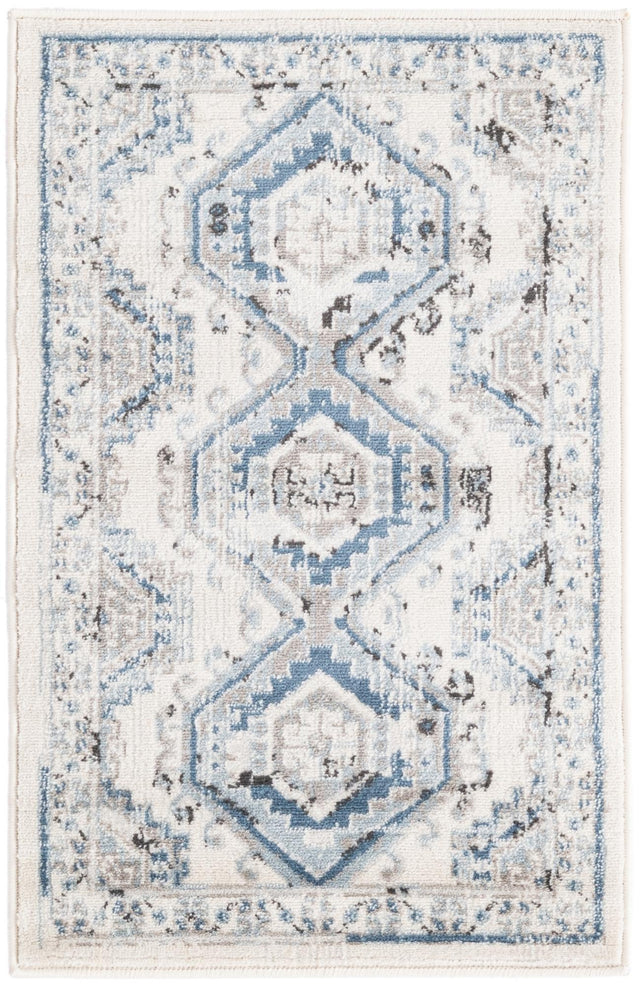 Ivory Aqua 2' x 3' 1 Charlotte Rectangle Area Rug 100% Polypropylene With Jute Backing Traditional Classical Durable Carpet for Living Dining Office Rooms for Sale at Rug Engine