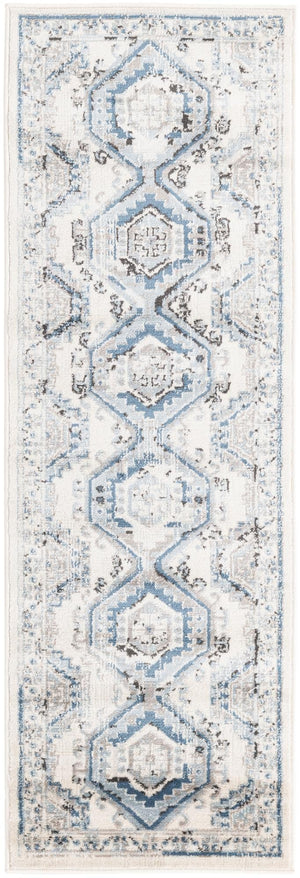 Ivory Aqua 2' x 6' 1 Charlotte Runner Area Rug 100% Polypropylene With Jute Backing Traditional Classical Durable Carpet for Living Dining Office Rooms for Sale at Rug Engine