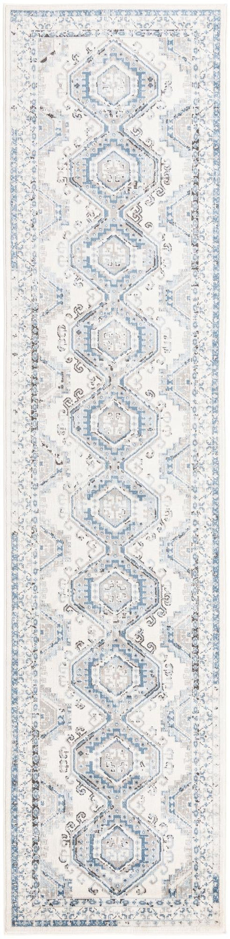 Ivory Aqua 3' 1 x 13' 1 Charlotte Runner Area Rug 100% Polypropylene With Jute Backing Traditional Classical Durable Carpet for Living Dining Office Rooms for Sale at Rug Engine